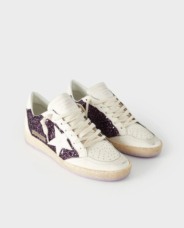 Skórzane sneakersy z brokatem BallStar