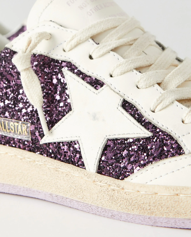 Skórzane sneakersy z brokatem BallStar - Image #3