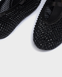 Czarne baleriny z kryształkami Gilda - Image #4