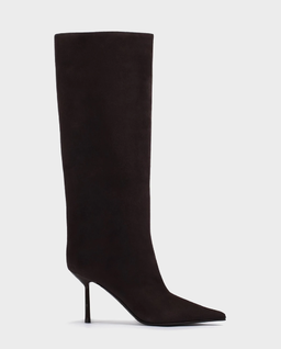 Ciemnobrązowe zamszowe kozaki Bella 80 - Image #0