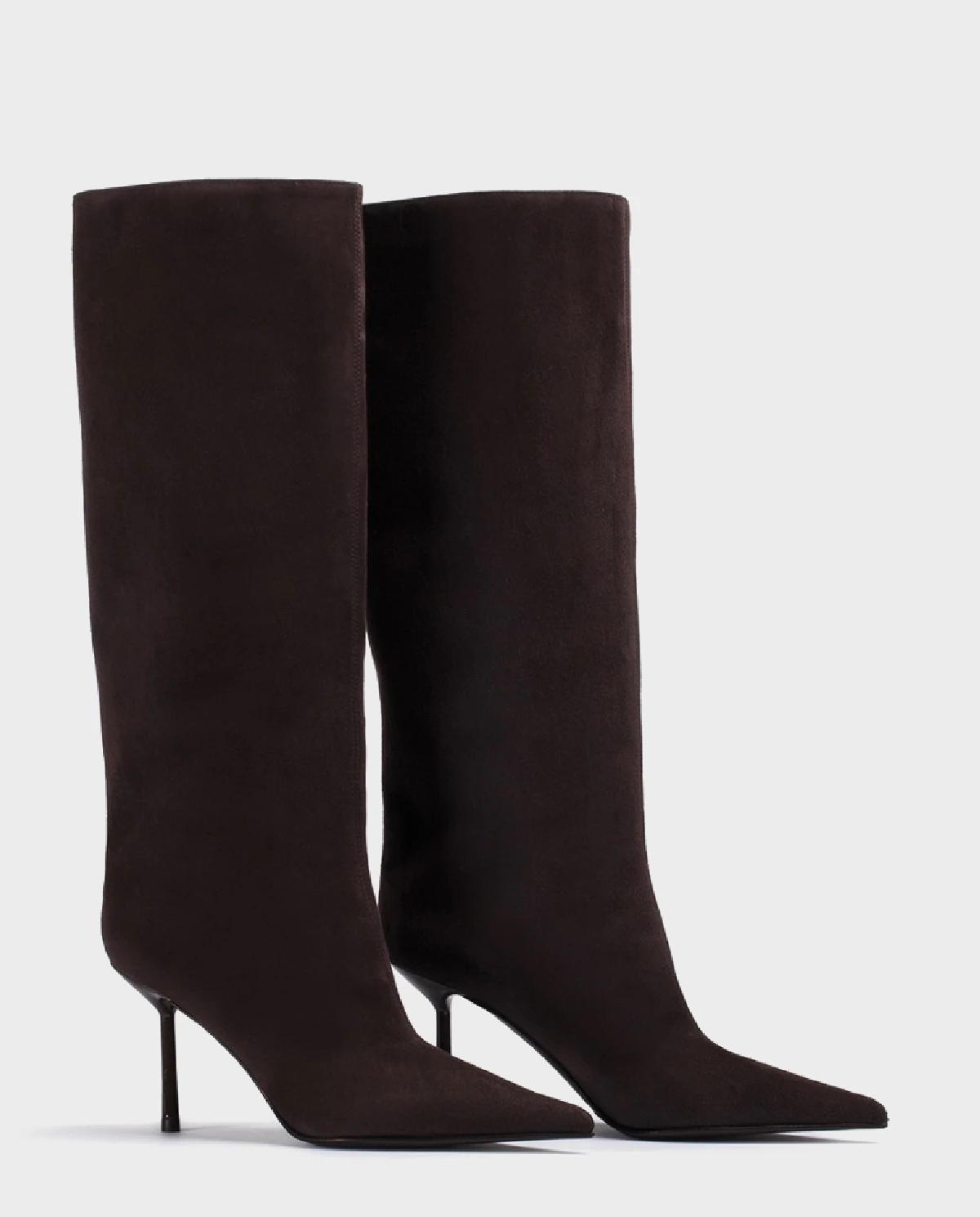 Ciemnobrązowe zamszowe kozaki Bella 80 - Image #2