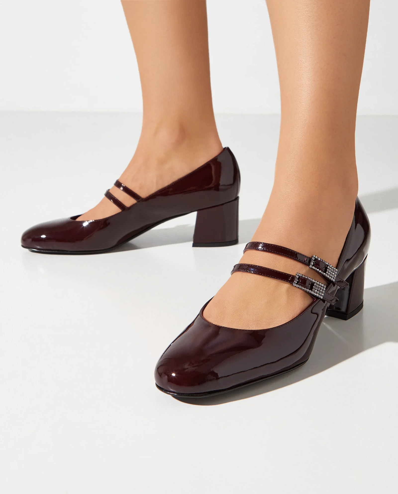 Bordowe czółenka Mary Jane Danielle 50 - Image #0