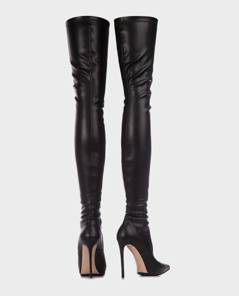 Czarne kozaki na szpilce Eva 120 - Image #3