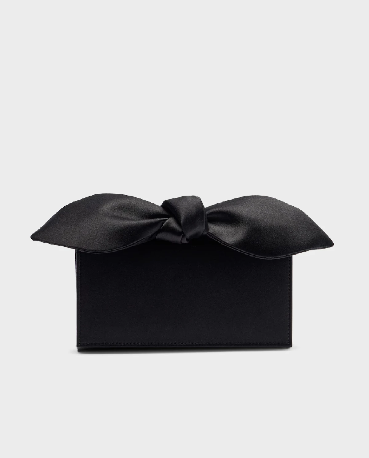 Czarna satynowa kopertówka Bow Tie Mini - Image #0