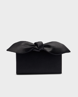 Czarna satynowa kopertówka Bow Tie Mini - Image #0