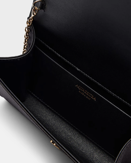 Czarna satynowa kopertówka Bow Tie Mini - Image #2