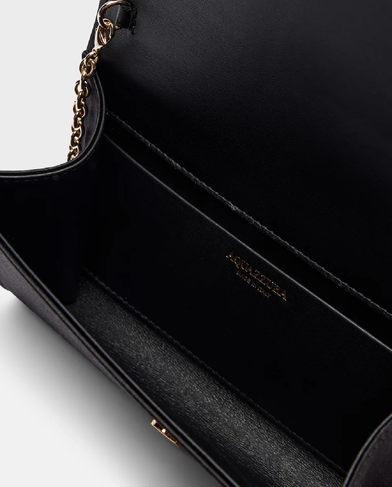 Czarna satynowa kopertówka Bow Tie Mini - Image #2