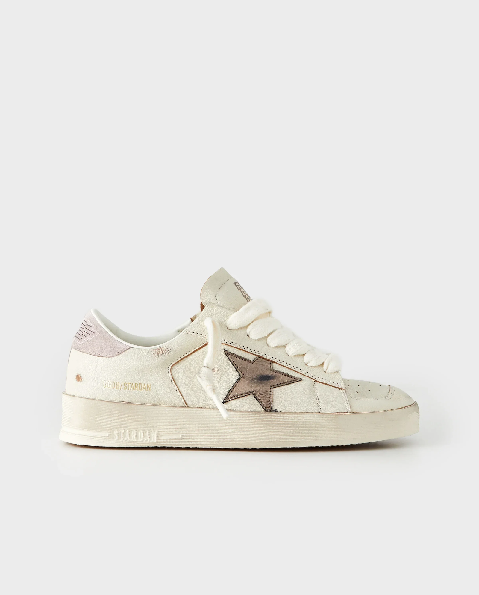 Białe sneakersy Stardan ze srebrną gwiazdą - Image #0