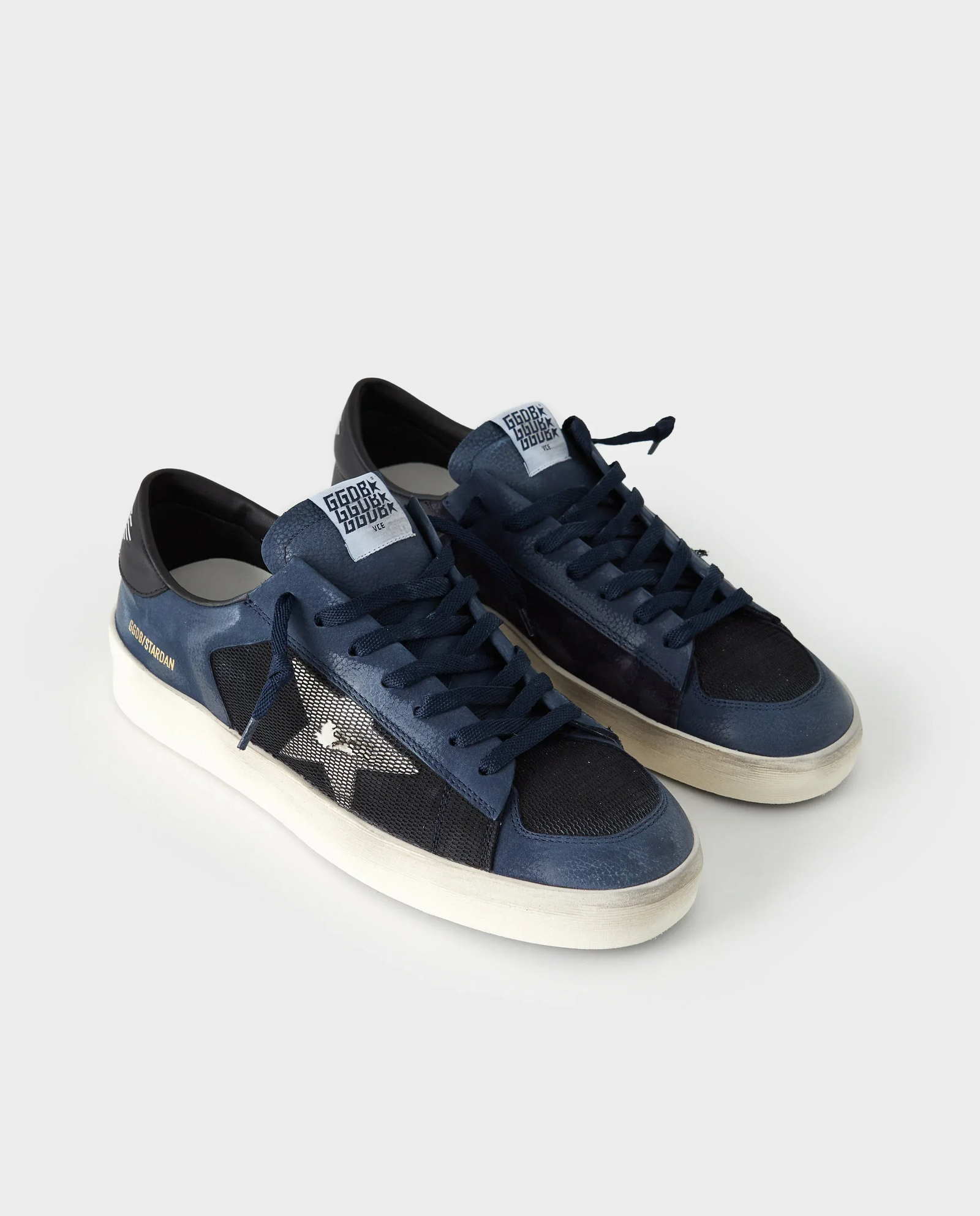 Granatowe sneakersy Stardan ze srebrną gwiazdą - Image #2