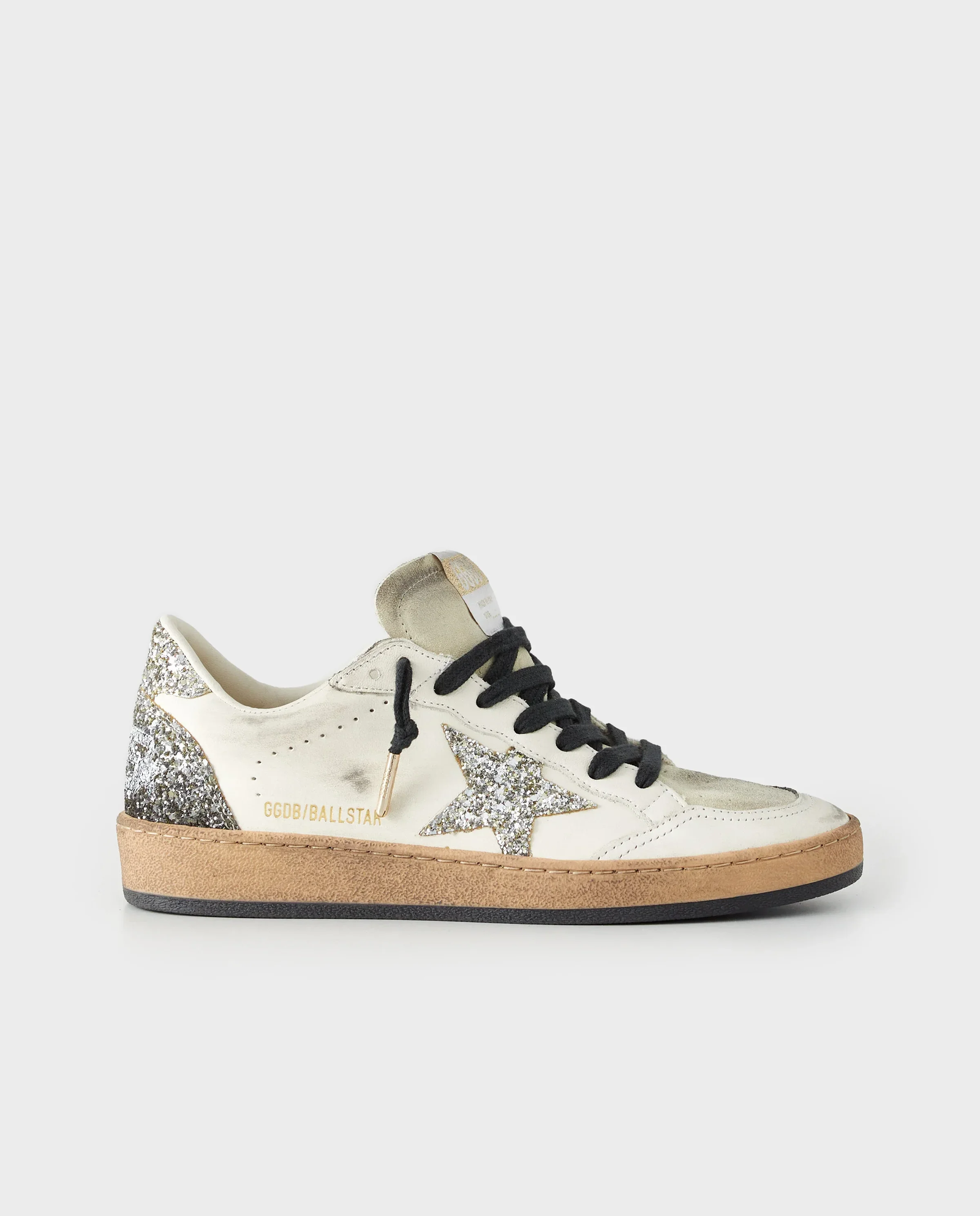 Skórzane sneakersy z brokatem BallStar - Image #0