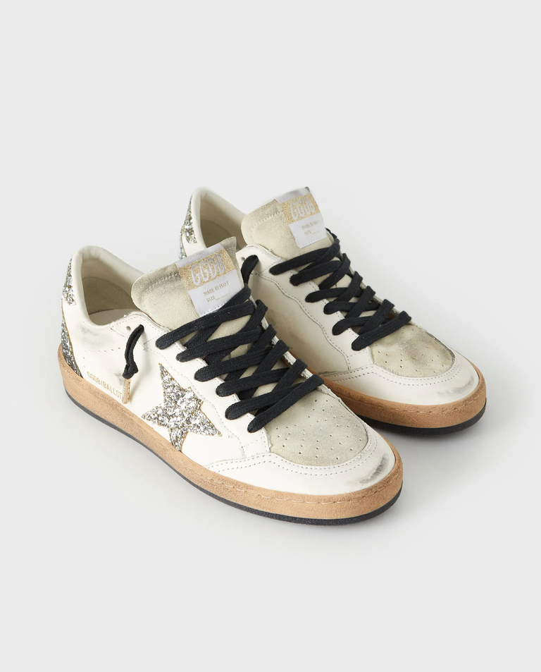 Skórzane sneakersy z brokatem BallStar