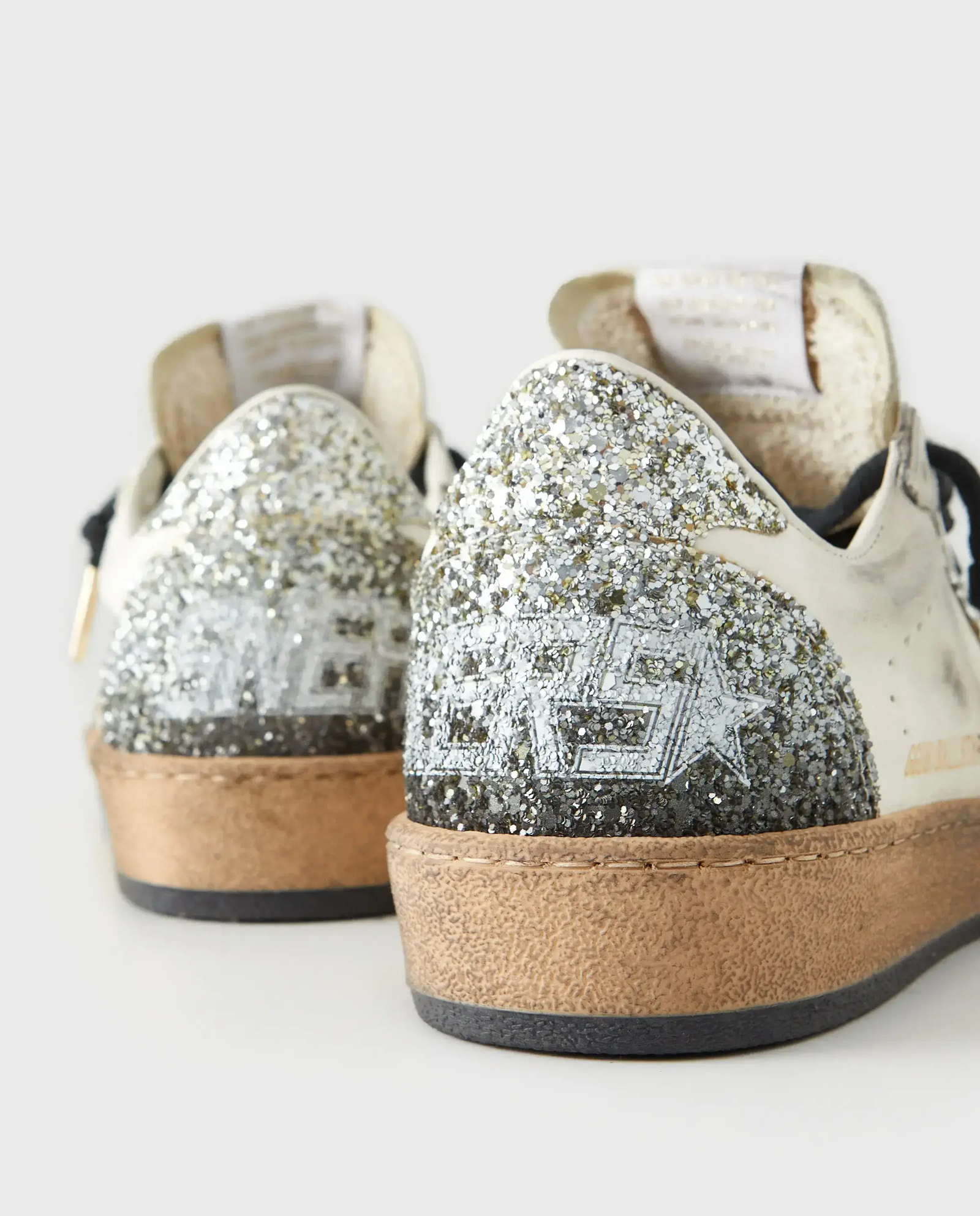 Skórzane sneakersy z brokatem BallStar - Image #3