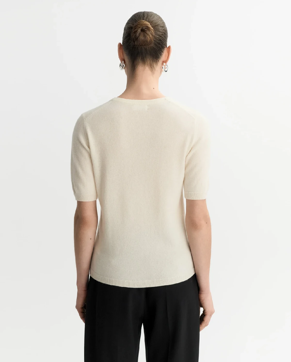 Kaszmirowy sweter z krótkim rękawem - Image #3