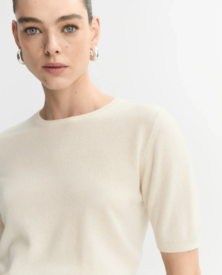 Kaszmirowy sweter z krótkim rękawem - Image #4