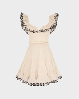 Kremowa sukienka mini z falbankami - Image #1