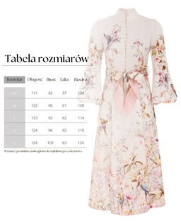 Kremowa lniana sukienka w kwiatowy wzór - Image #6