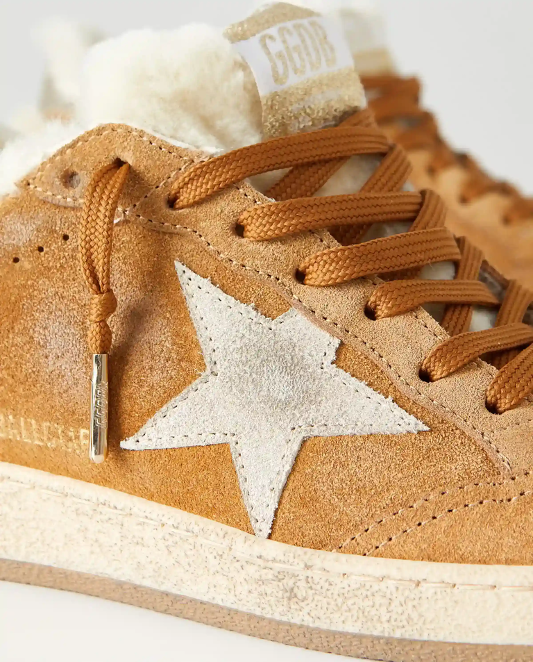 Brązowe skórzane sneakersy BallStar - Image #4