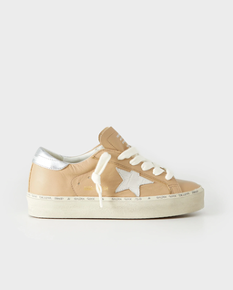 Beżowe skórzane sneakresy Hi Star - Image #0