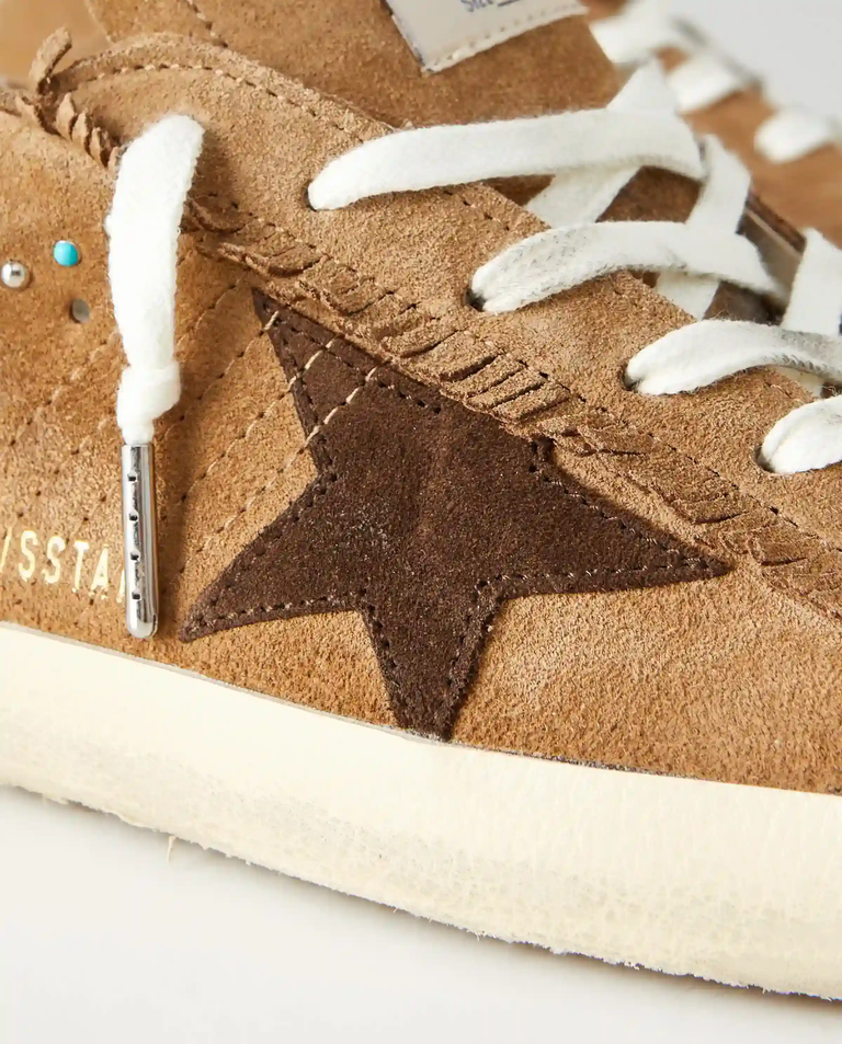 Brązowe skórzane sneakersy Super Star - Image #4