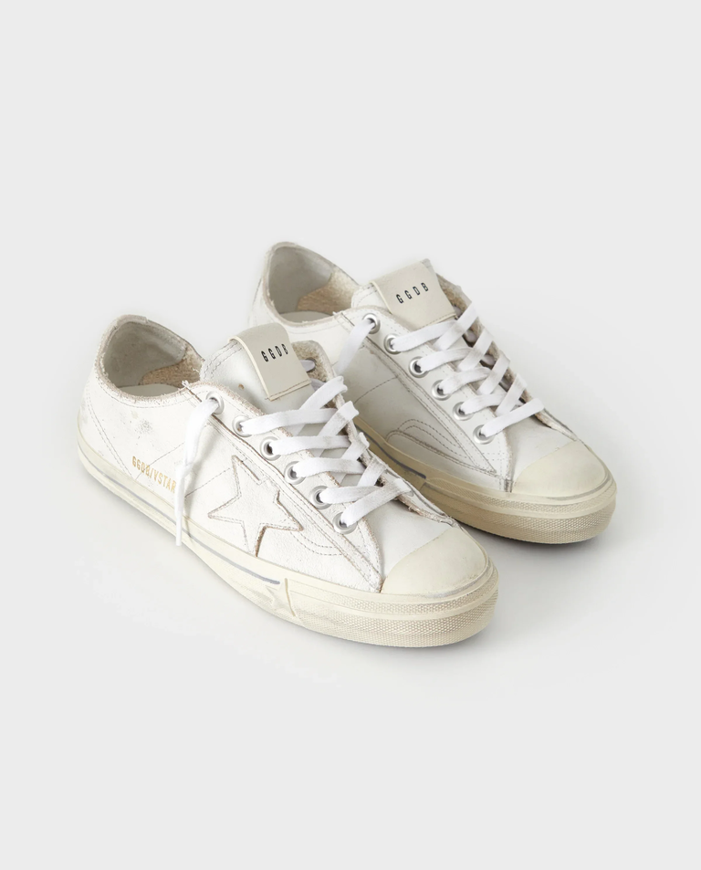 Białe skórzane trampki V-Star