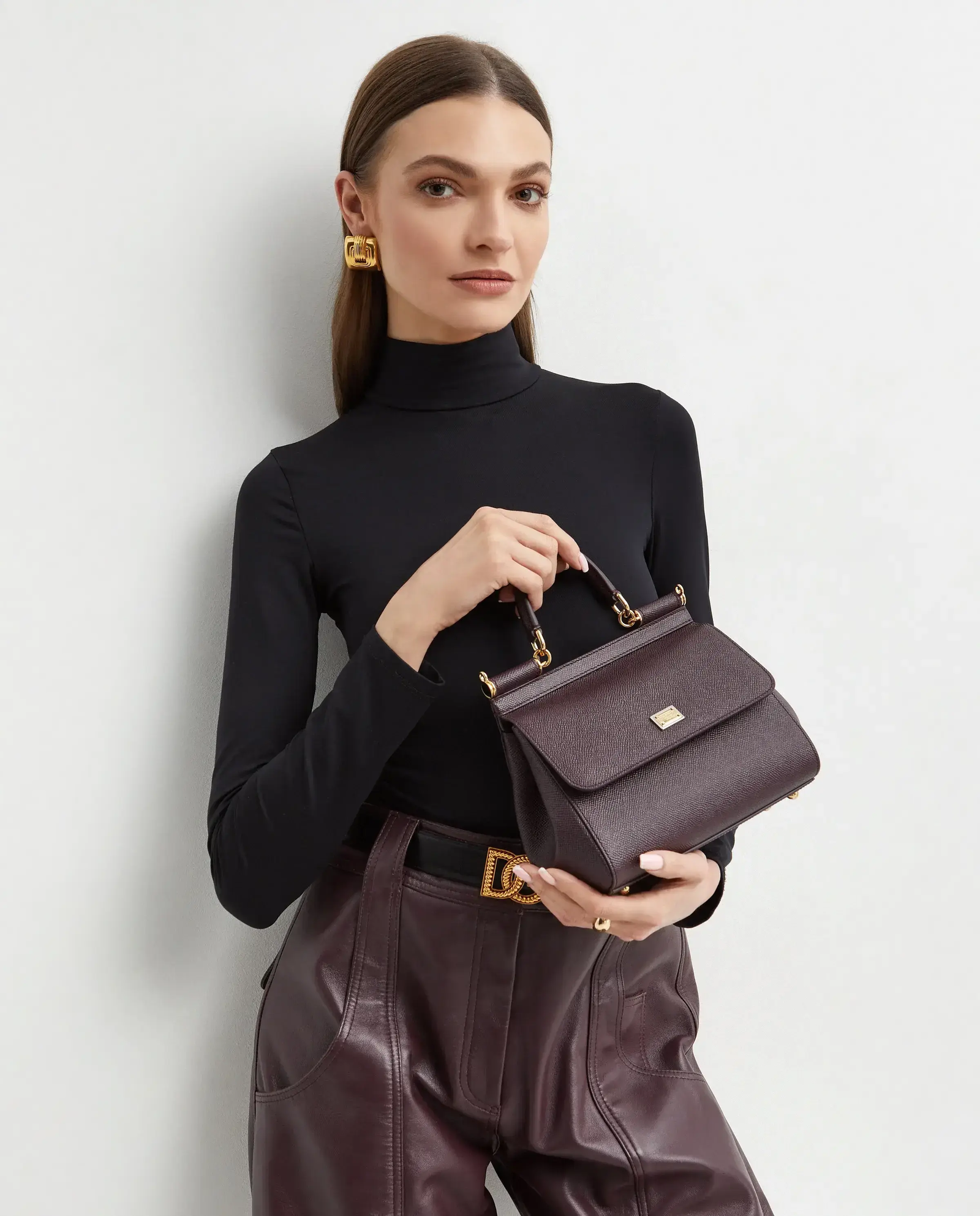 Burgundowa torebka Sicily Medium - Image #2