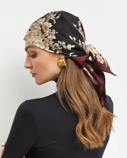 Jedwabna apaszka z nadrukiem kwiatowym - Image #1