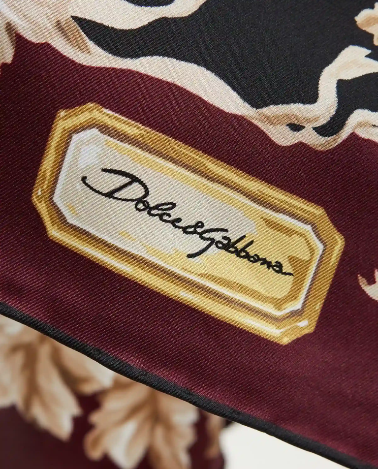 Jedwabna apaszka z nadrukiem kwiatowym - Image #5