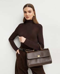 Brązowa skórzana torebka My Sicily - Image #1