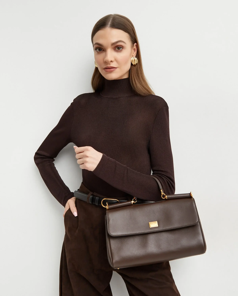 Brązowa skórzana torebka My Sicily