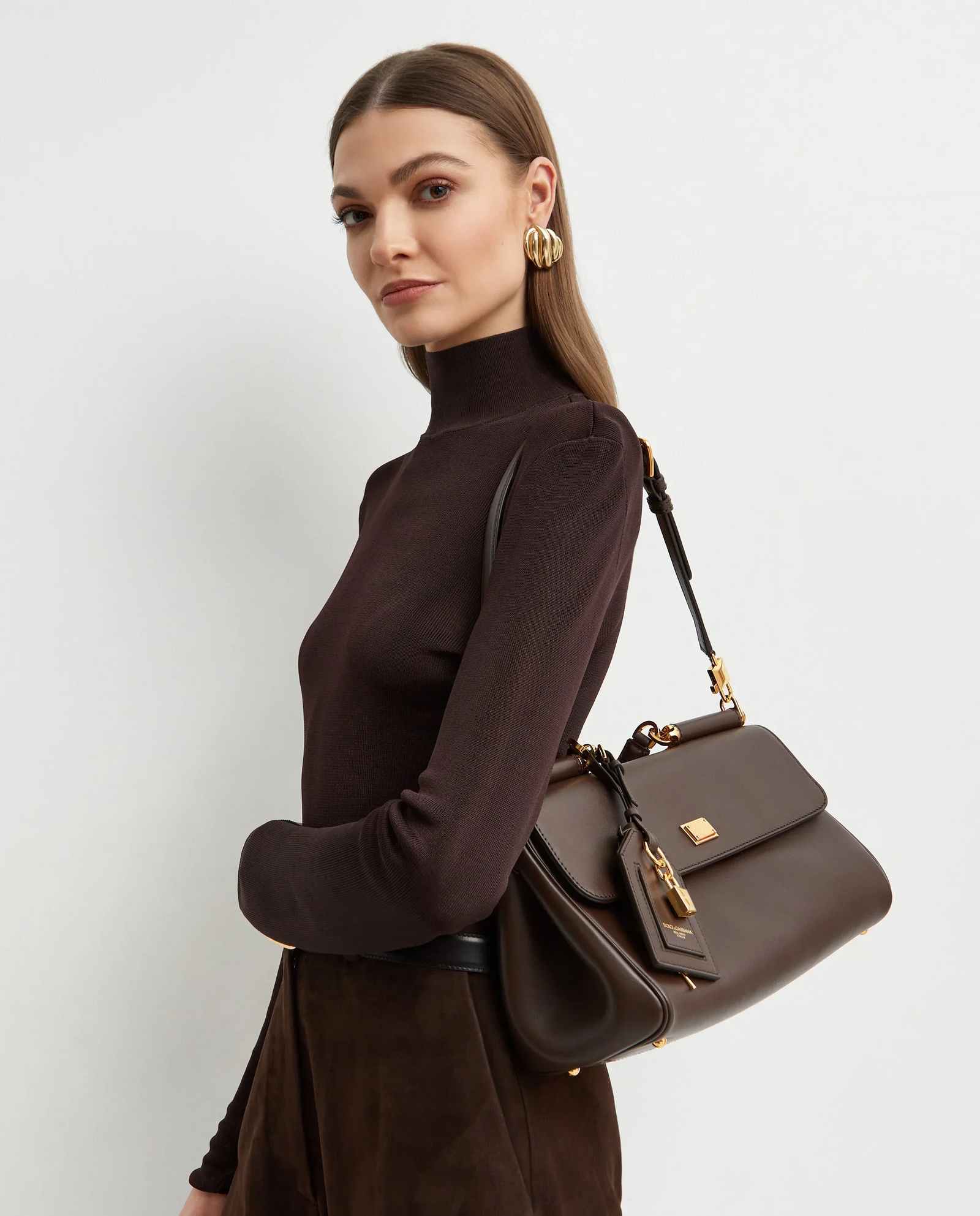 Brązowa skórzana torebka My Sicily - Image #3