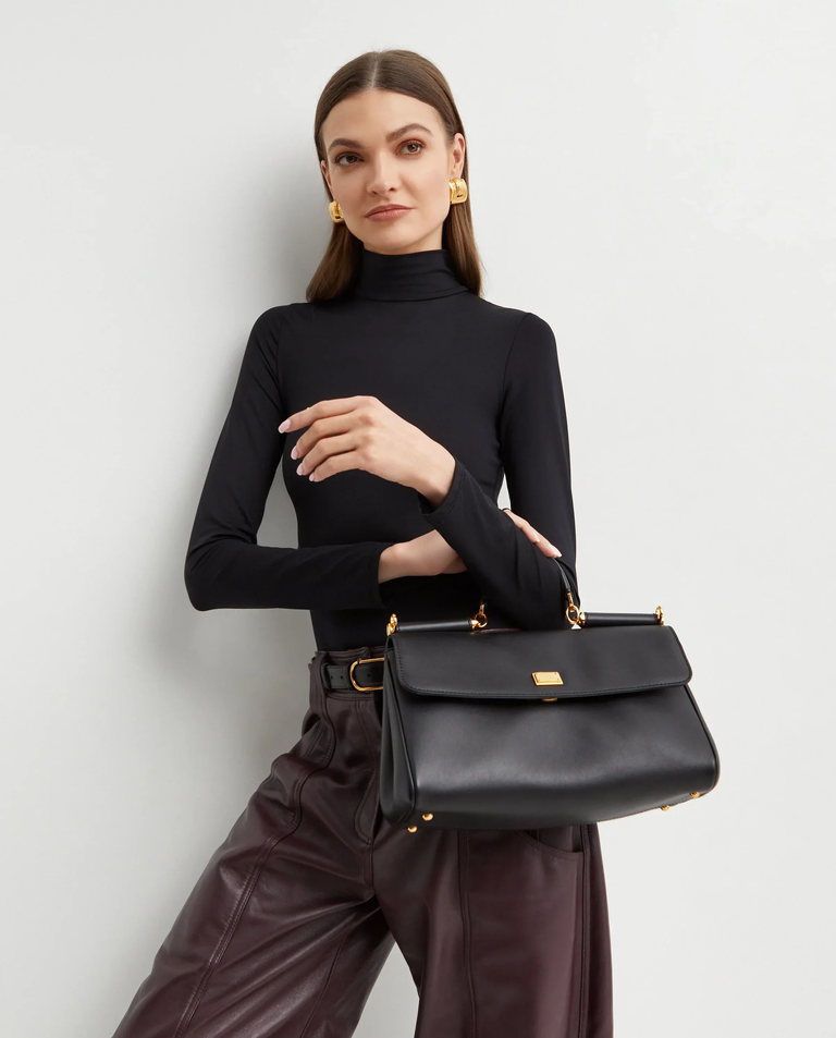 Czarna skórzana torebka My Sicily - Image #2