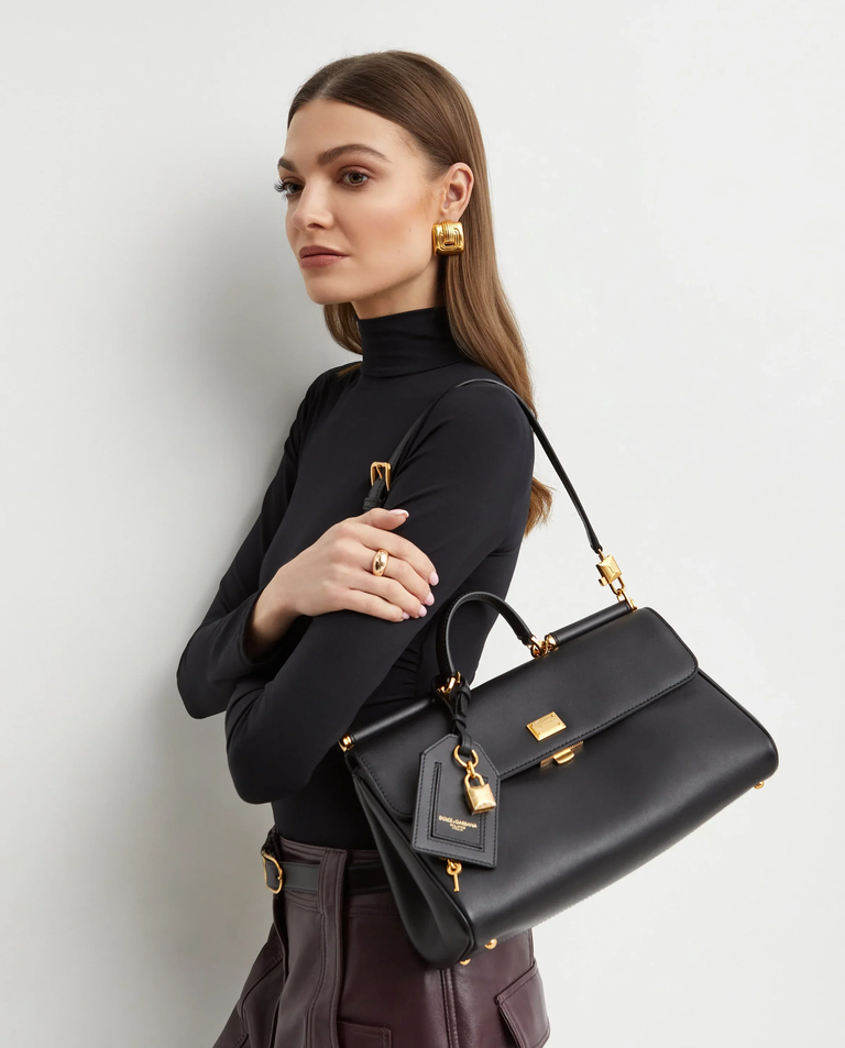 Czarna skórzana torebka My Sicily