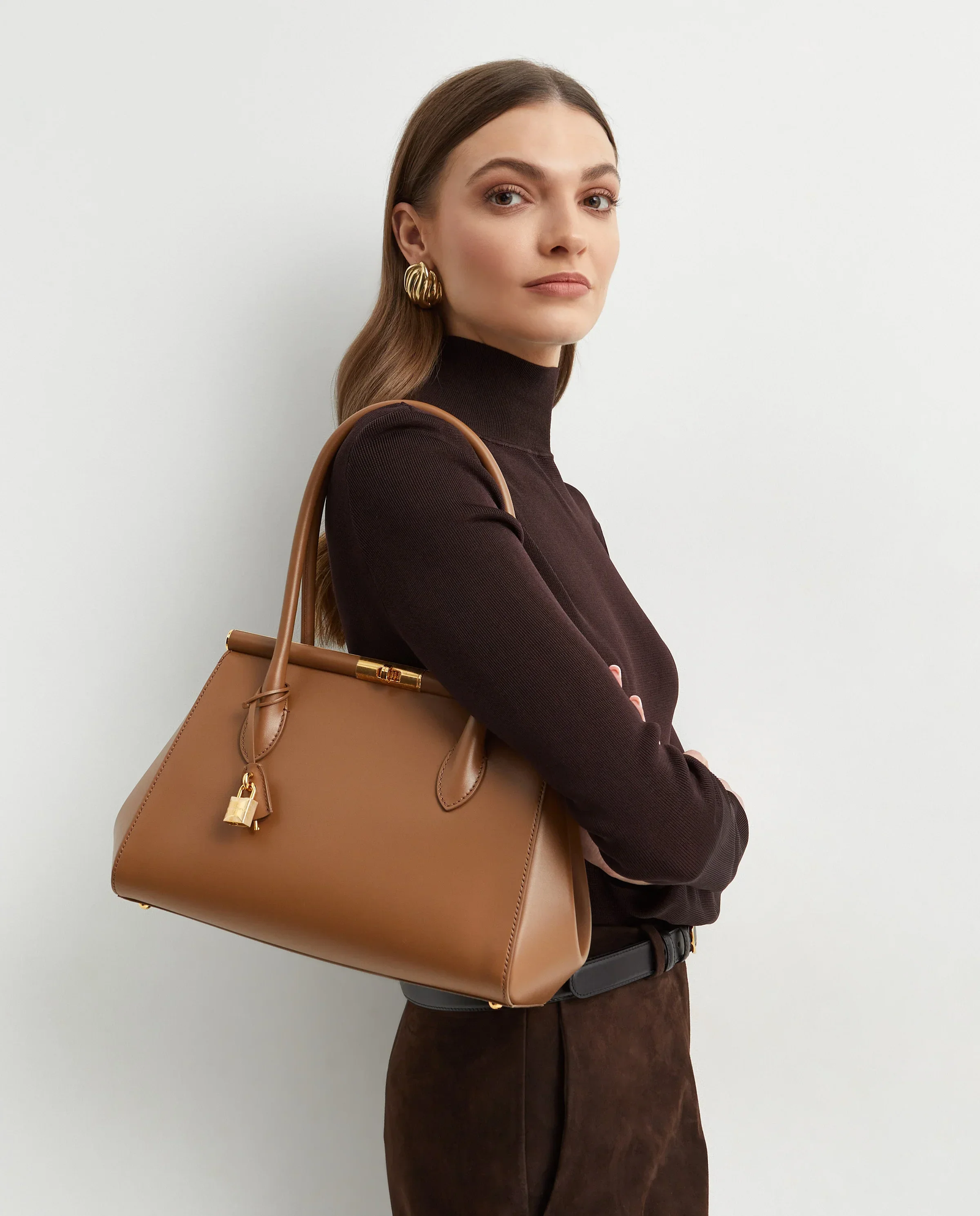 Brązowa skórzana torba Marlene - Image #1