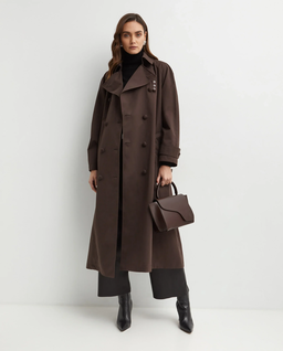 Brązowy dwurzędowy trencz - Image #2