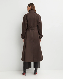 Brązowy dwurzędowy trencz - Image #3