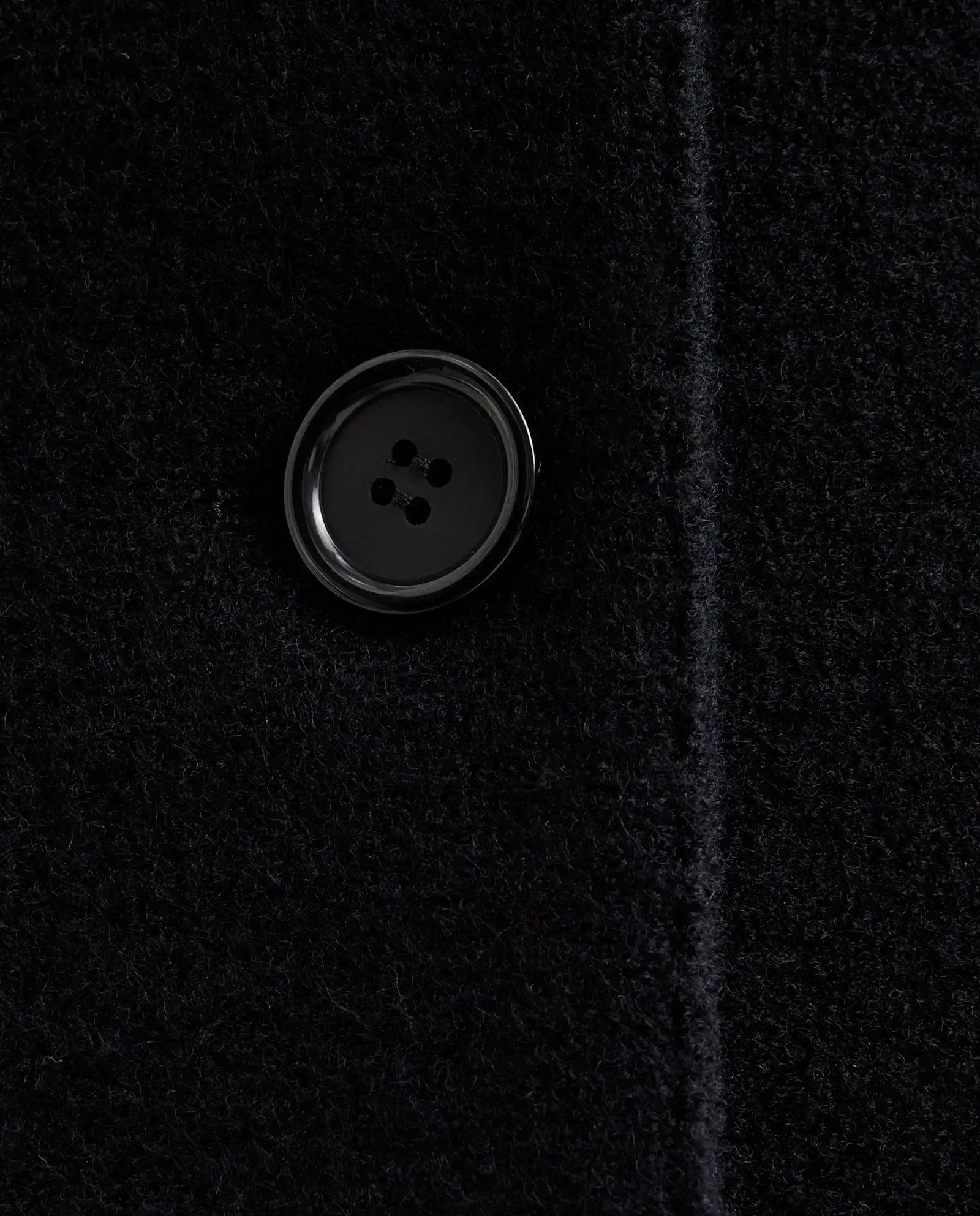 Czarny dwurzędowy płaszcz z wełny - Image #4