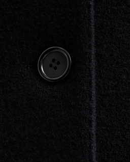 Czarny dwurzędowy płaszcz z wełny - Image #4