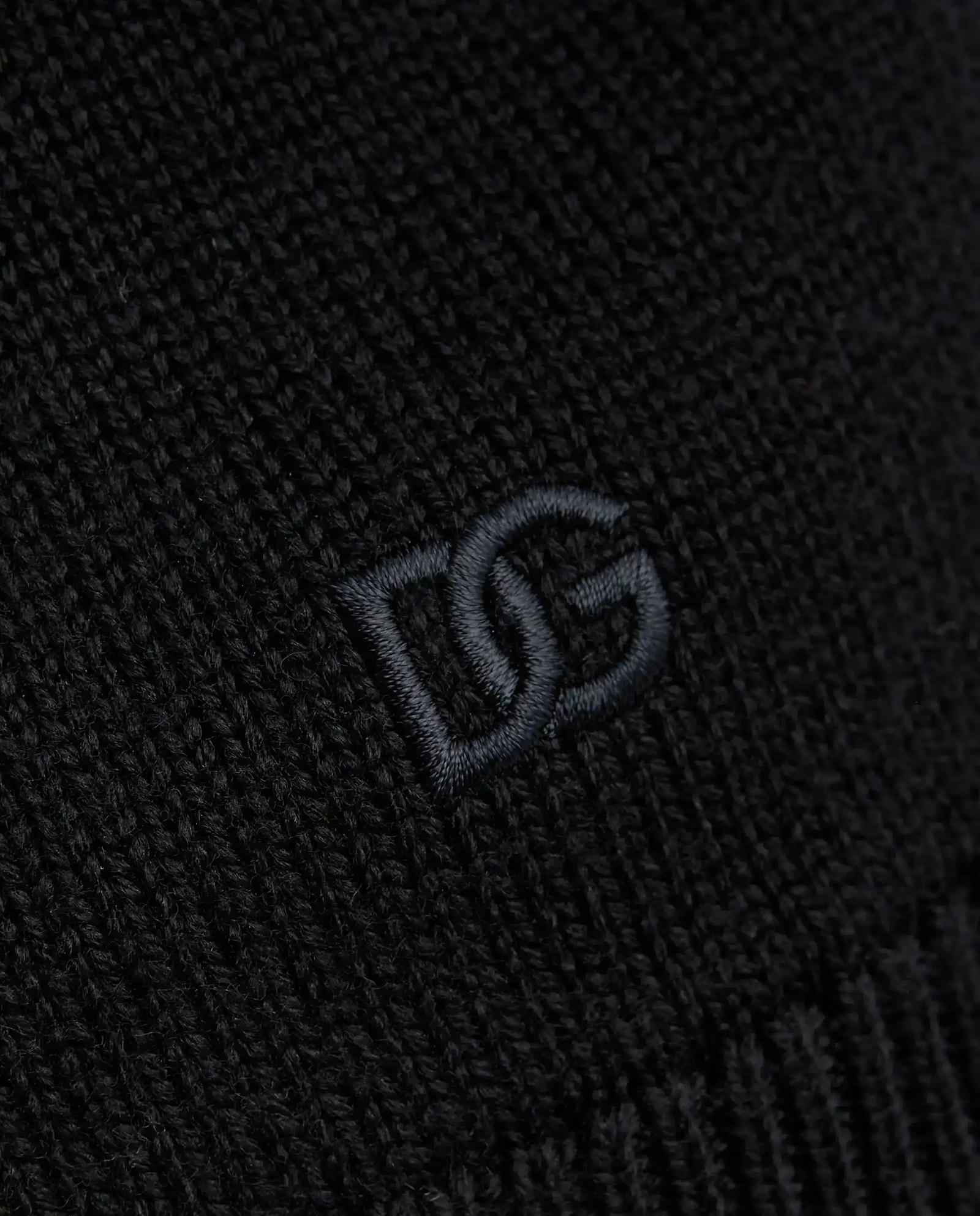 Czarny wełniany golf z haftowanym logo - Image #4