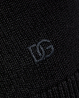 Czarny wełniany golf z haftowanym logo - Image #4