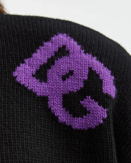 Czarny wełniany golf z logo - Image #4