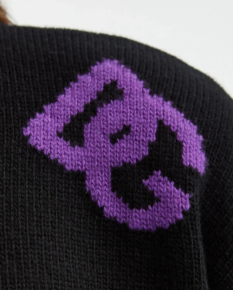 Czarny wełniany golf z logo - Image #4