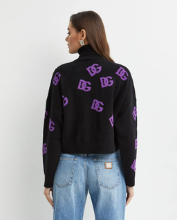 Czarny wełniany golf z logo - Image #3