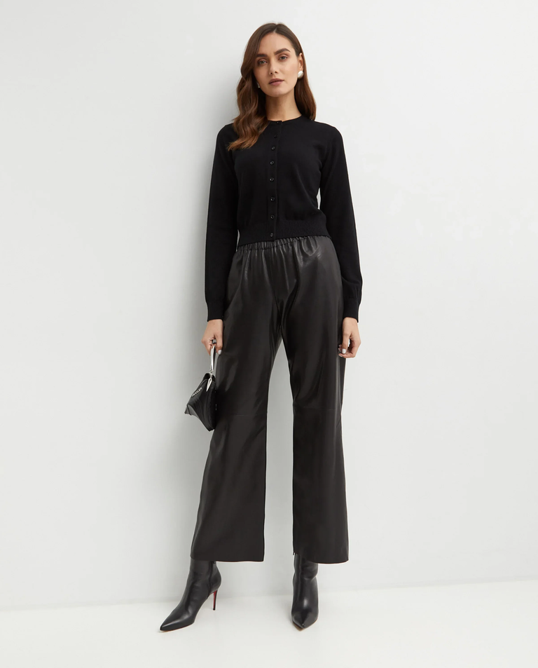 Czarny kaszmirowy kardigan - Image #2