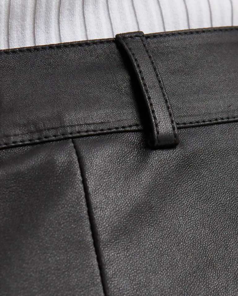Czarne skórzane spodnie Slim Fit - Image #4