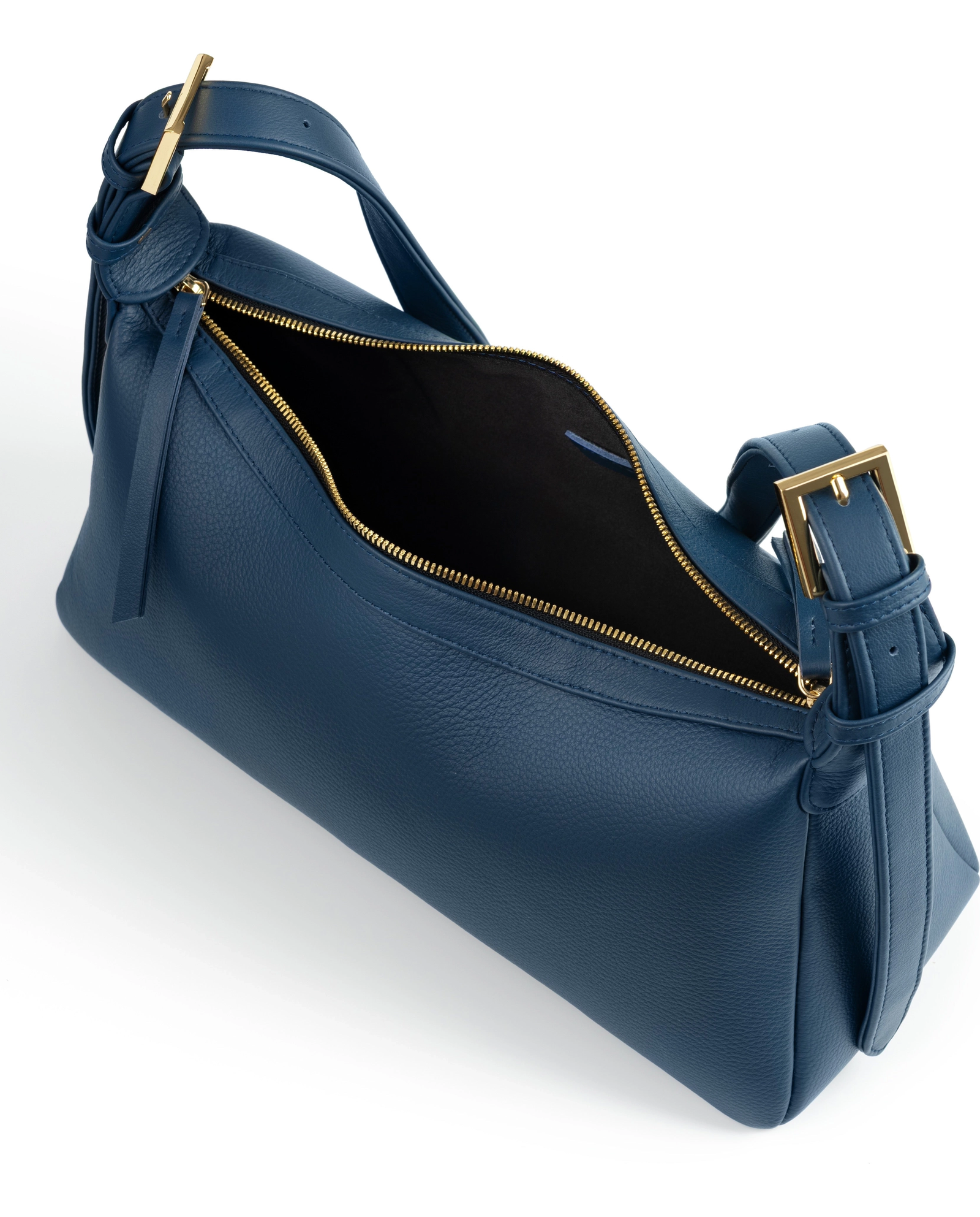 Skórzana torebka na ramię Anny Navy - Image #3