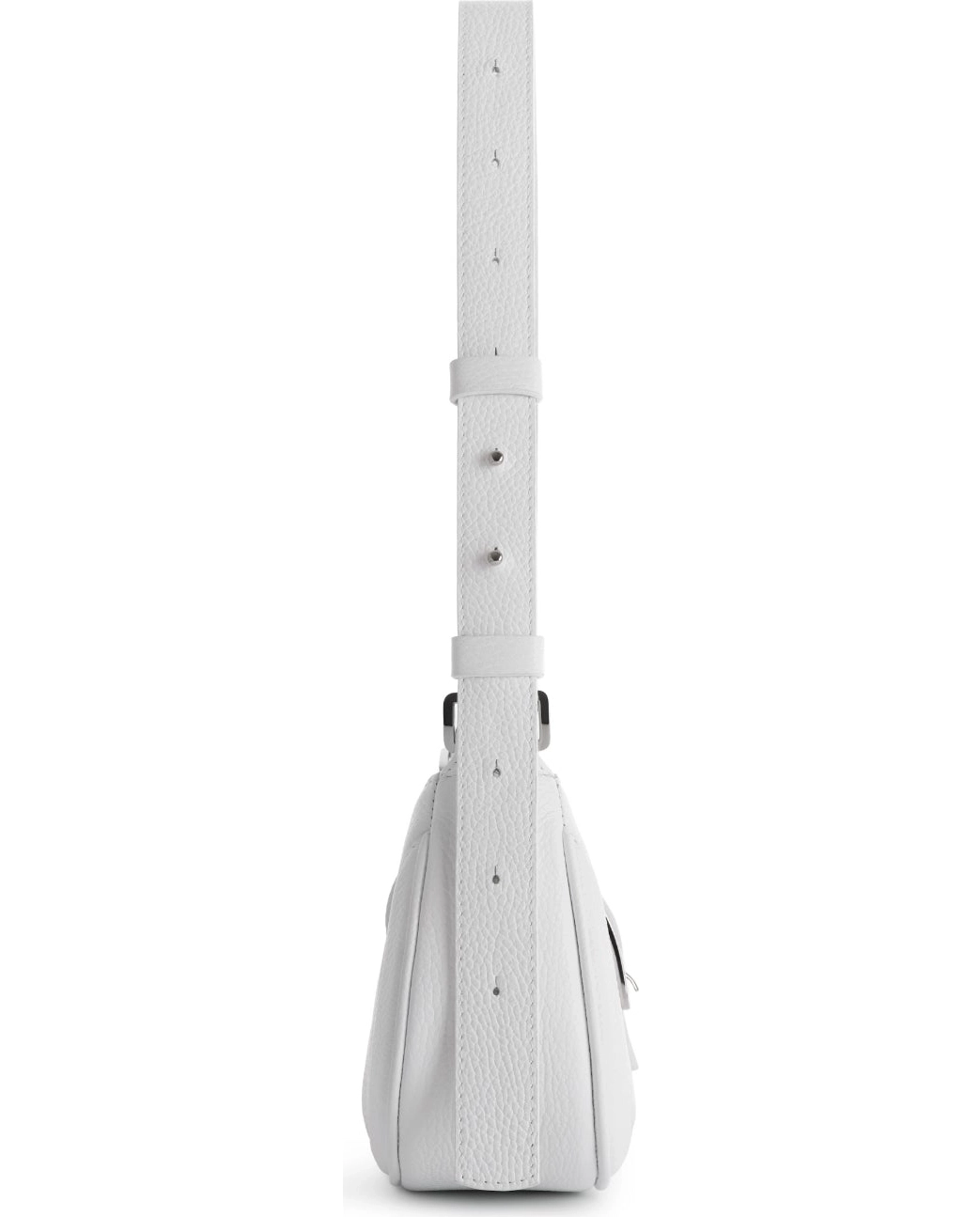 Biała skórzana torebka na ramię Baguette - Image #4