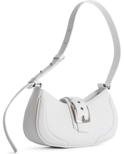 Biała skórzana torebka na ramię Baguette - Image #1