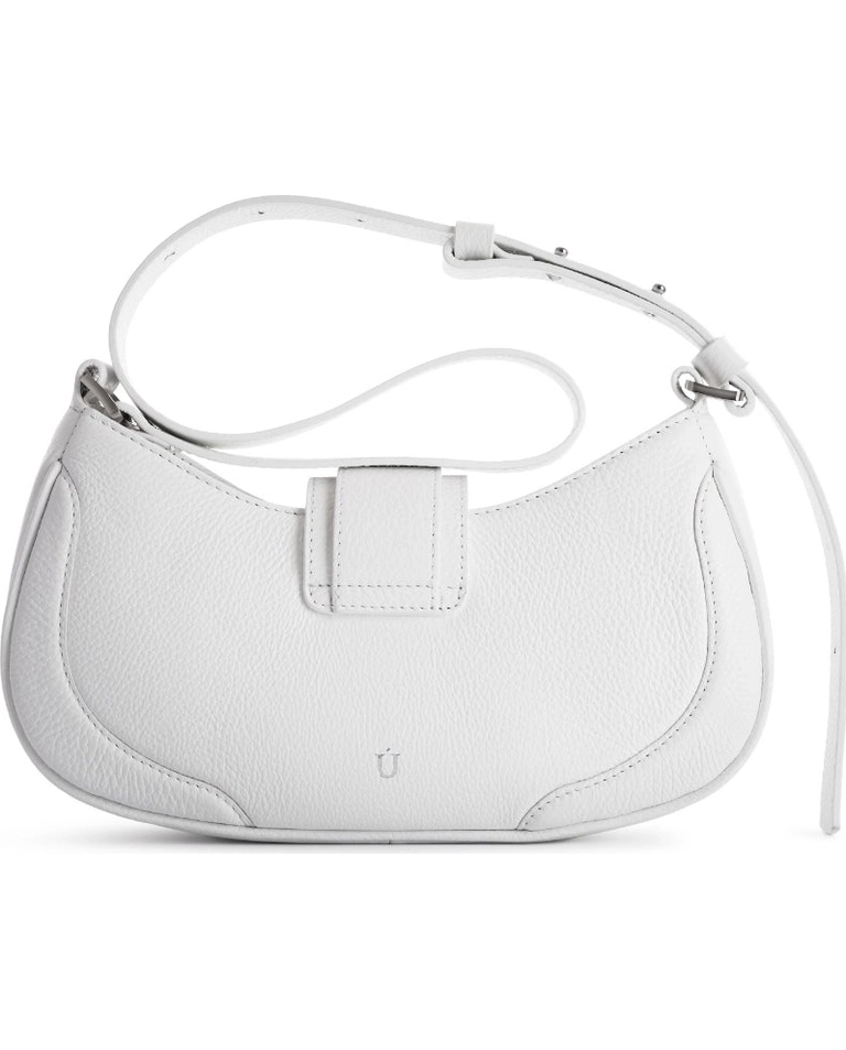 Biała skórzana torebka na ramię Baguette - Image #2