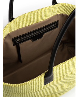 Żółta torba do ręki Raffia - Image #4