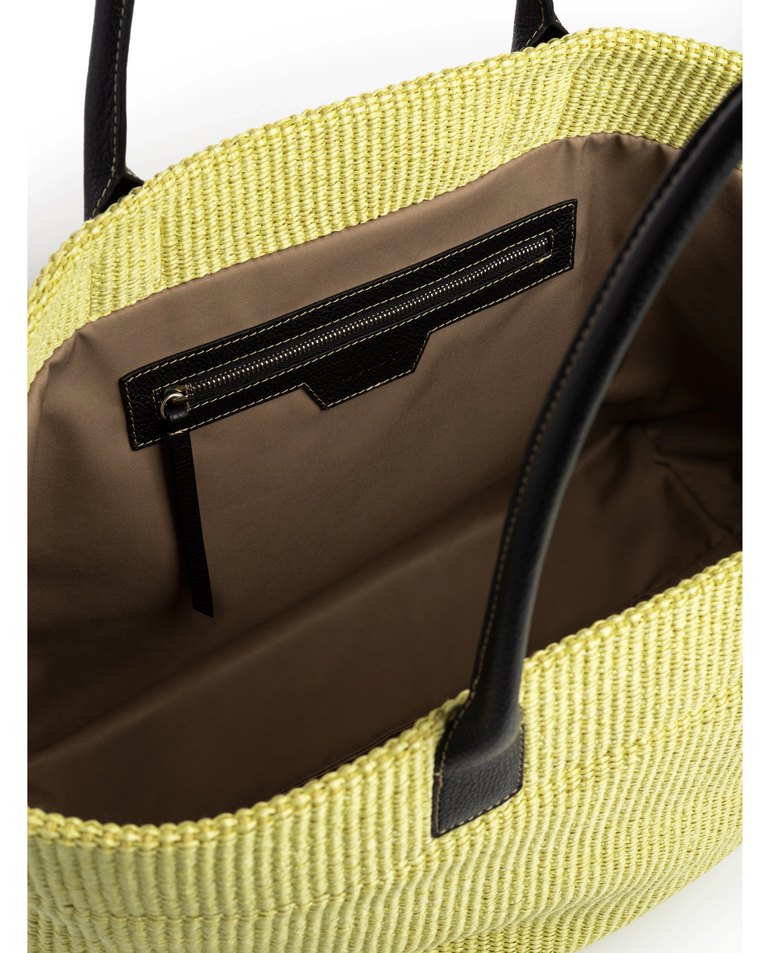 Żółta torba do ręki Raffia - Image #4